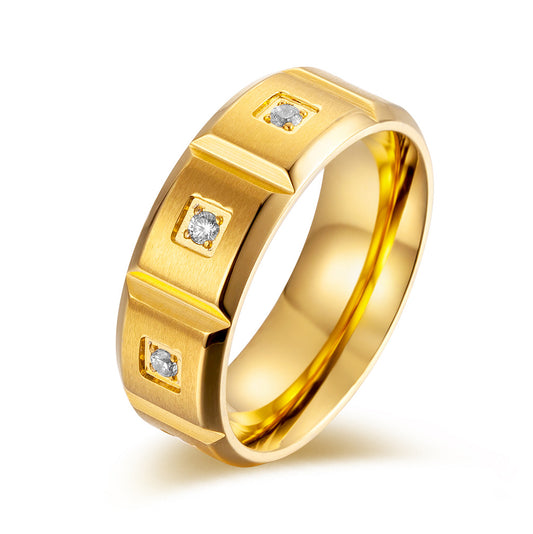 Planderful Retro Zircon Titanium Steel Ring For Unisex Light Luxury Everyday Genie Collection