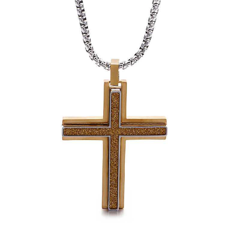 Nightlife Vibes Titanium Steel Cross Pendant for Men