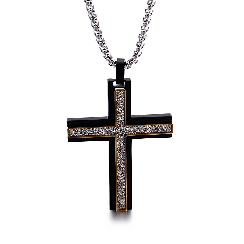 Nightlife Vibes Titanium Steel Cross Pendant for Men