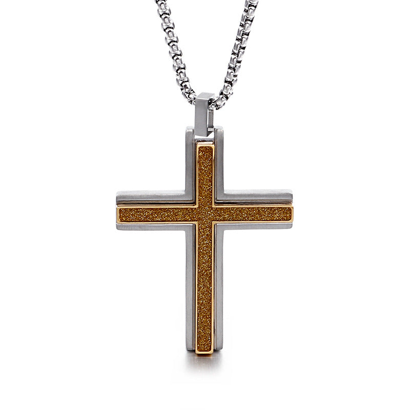 Nightlife Vibes Titanium Steel Cross Pendant for Men