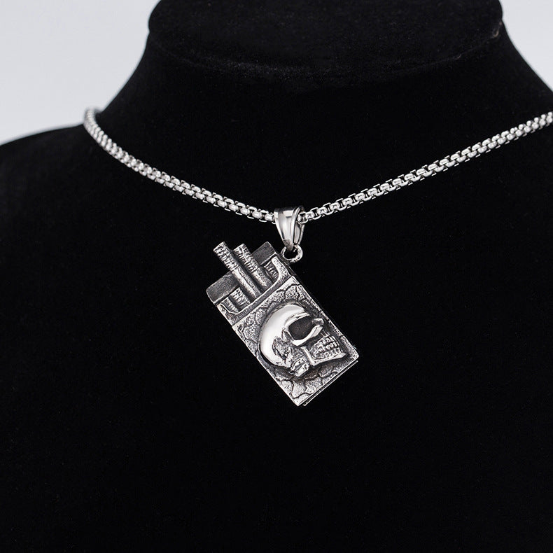 Steel Necklace - Statement Hip Hop Skull Lighter Pendant For Men Unique Gift By Planderful