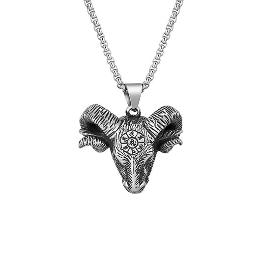 Steel Necklace – Vintage Bull Head Men's Accessory