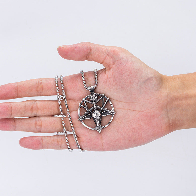 Steel Necklace - Vintage Sheep Head