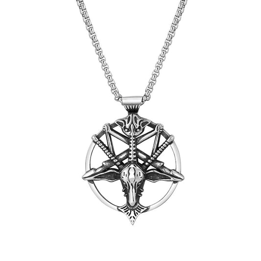 Steel Necklace - Vintage Sheep Head