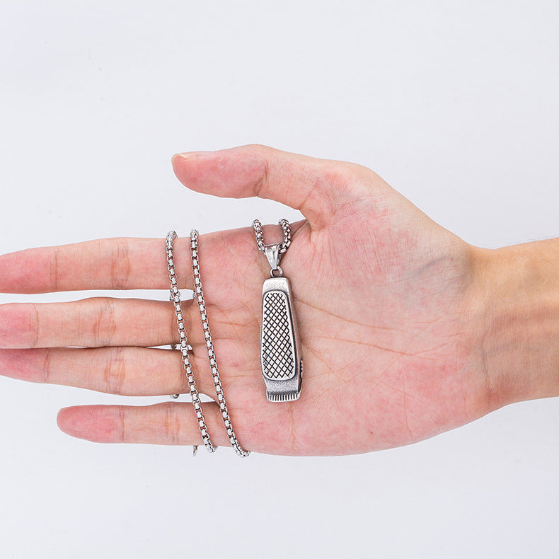 Steel Necklace – Minimalist Everyday Wear Long Pendant For Modern Men By Planderful