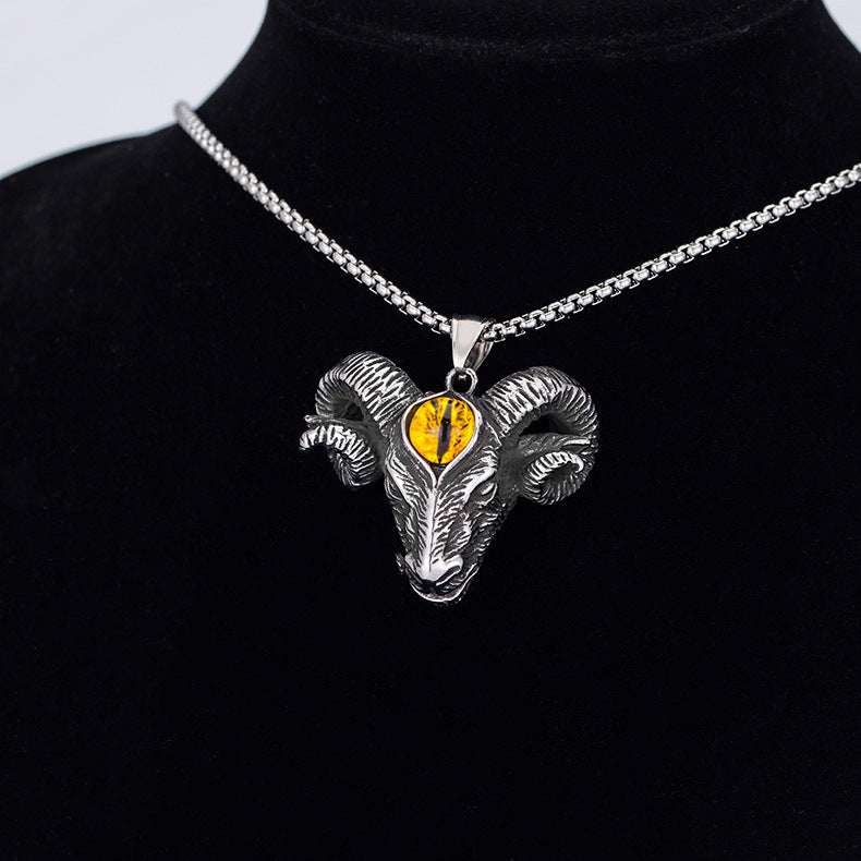 Stainless Steel Necklace – Statement Hip Hop Bull Head Pendant With Retro Style For Everyday Wear
