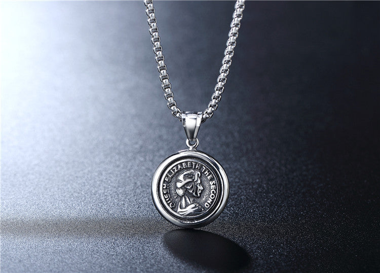 Planderful Personalized Retro Titanium Steel Pendant For Unisex Protection Statement Necklace