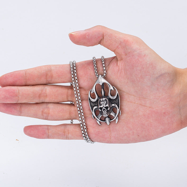 Steel Necklace – Statement Skull Design