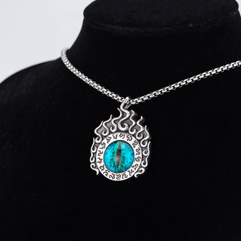Steel Necklace – Statement Devil's Eye Pattern
