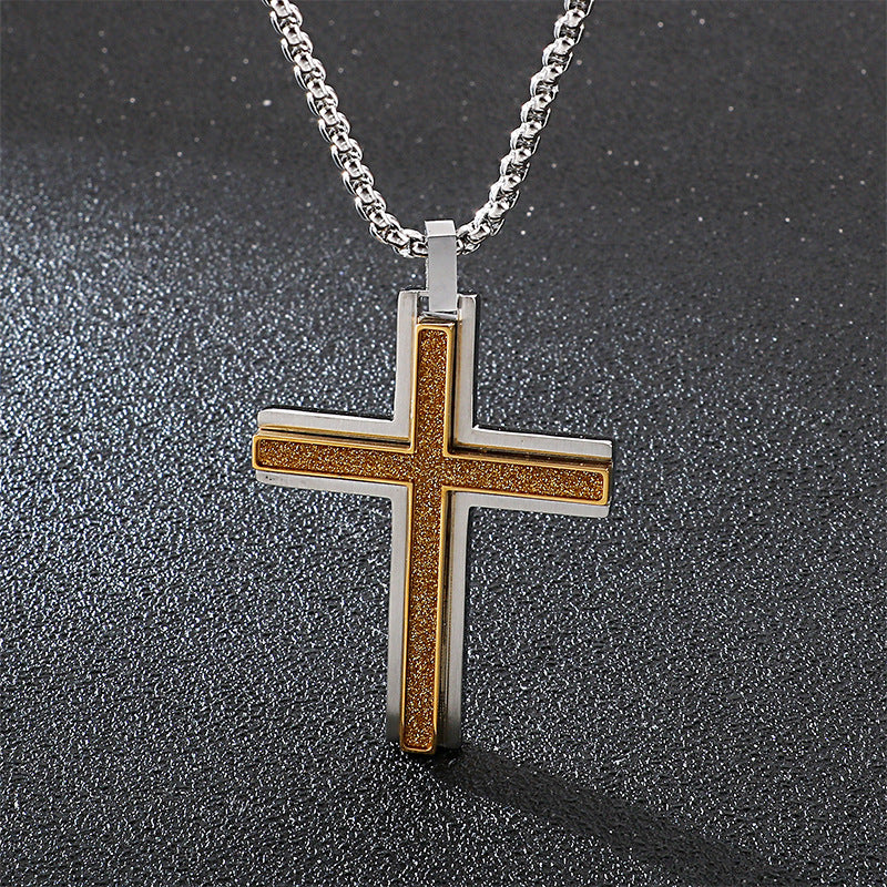 Nightlife Vibes Titanium Steel Cross Pendant for Men