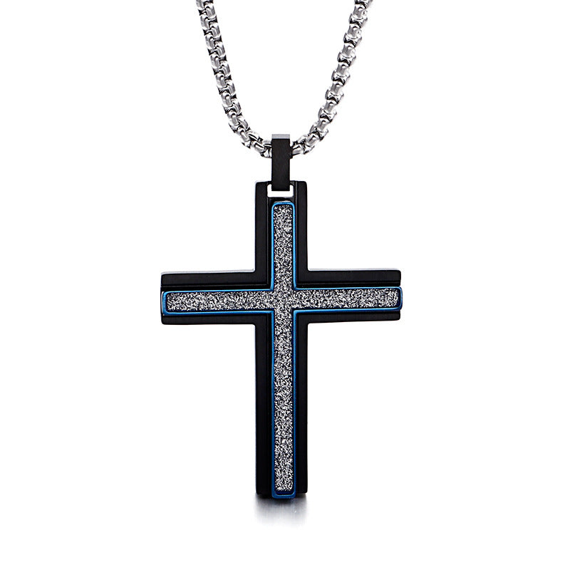 Nightlife Vibes Titanium Steel Cross Pendant for Men