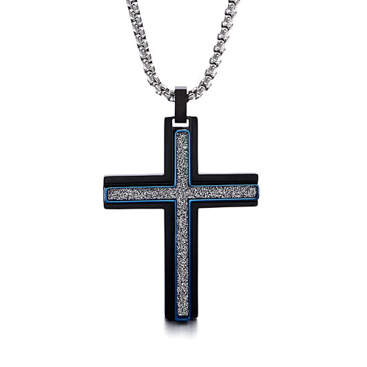 Nightlife Vibes Titanium Steel Cross Pendant for Men