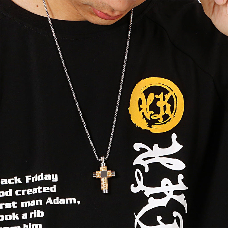 Stylish Titanium Steel Cross Pendant for Men by Planderful Collection