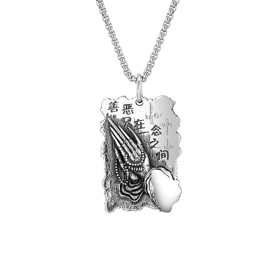 Stainless Steel Necklace - Statement Amulet for Men