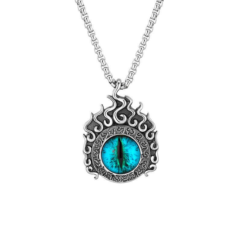Steel Necklace – Statement Devil's Eye Pattern