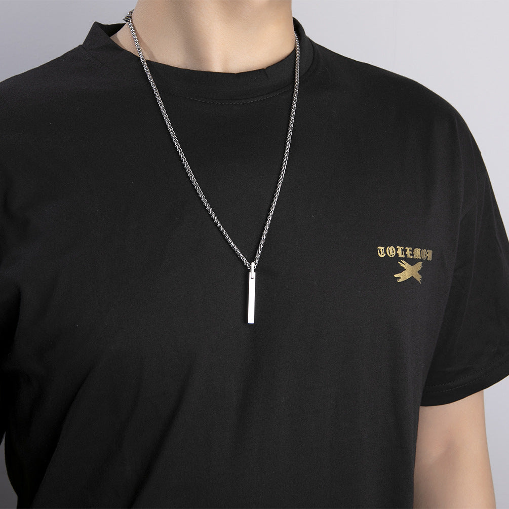 Japan and South Korea Simple Trendy Men's Tungsten Gold Necklace