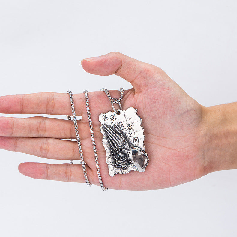 Stainless Steel Necklace - Statement Amulet for Men