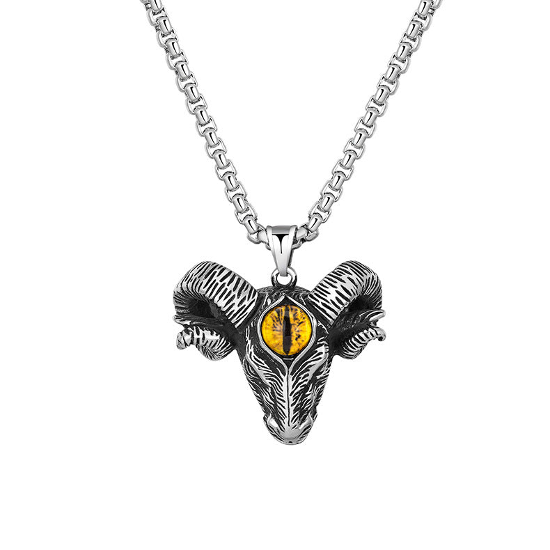 Stainless Steel Necklace – Statement Hip Hop Bull Head Pendant With Retro Style For Everyday Wear
