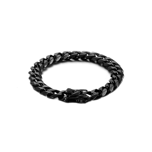 Trendy Handmade Titanium Steel Bracelet for Men and Women - Stylish Hip-Hop European and American Six-Sided Chain Jewelry