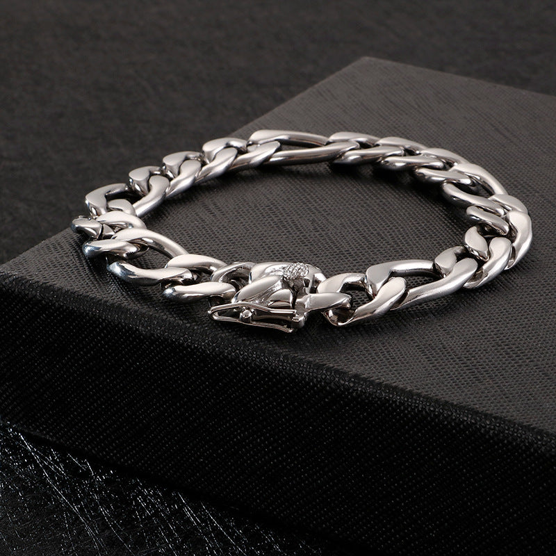 Stainless Steel 18K Gold Electroplated Bracelet Set for Men: NK Mother-Child Fashion Jewelry