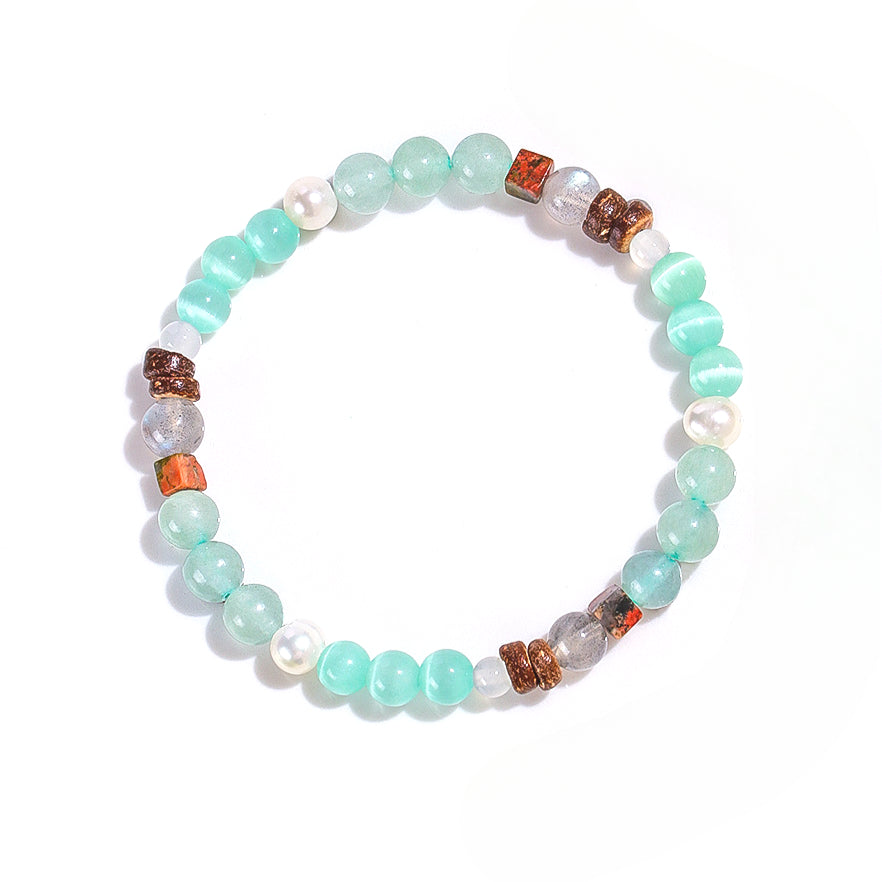 Planderful Fortune's Favor Bracelet – Unique Ethnic Style with Opal and Pearl