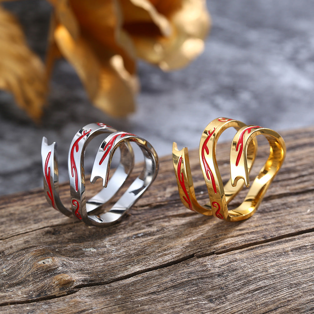 Nezha-Inspired Stainless Steel Ring