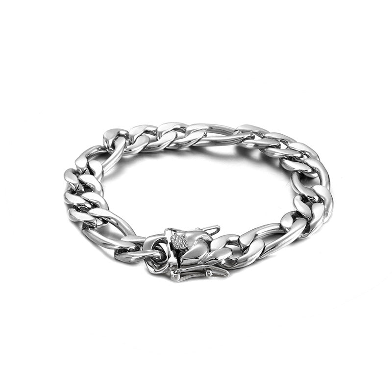 Stainless Steel 18K Gold Electroplated Bracelet Set for Men: NK Mother-Child Fashion Jewelry