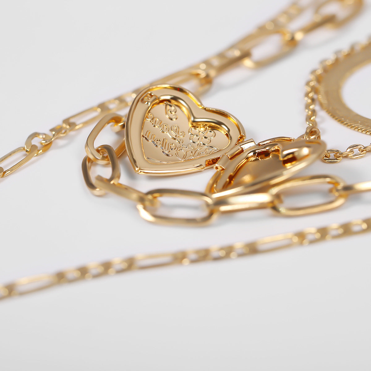 Planderful Oil Painted Rose Geometric Necklace For Women Layered Thick Chain Statement Jewelry Vienna Verve