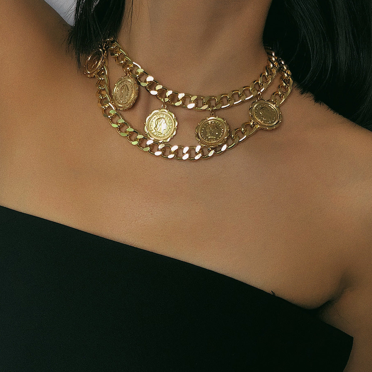 Planderful Geometric U Shaped Necklace Vienna Verve Bold Fringed Layered Statement Jewelry For Women