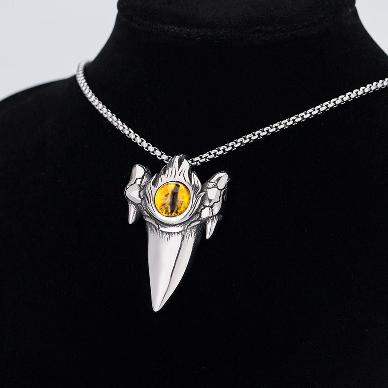 Steel Necklace – Minimalist Devil's Eye Pendant