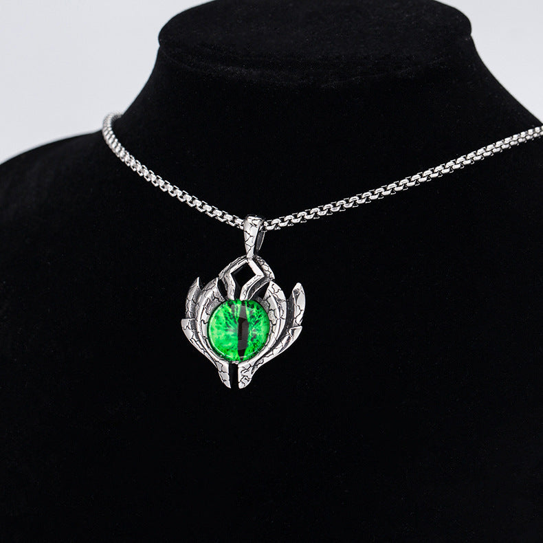Steel Necklace – Minimalist Devil's Eye Pendant
