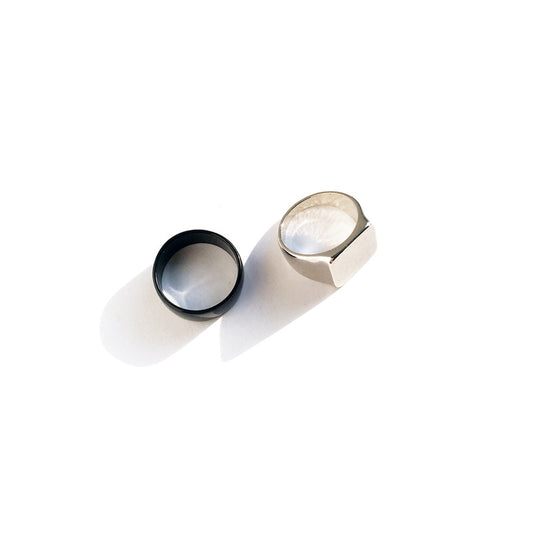 Chic Alloy Ring Set with Hip-Hop Design from Vienna Verve Collection