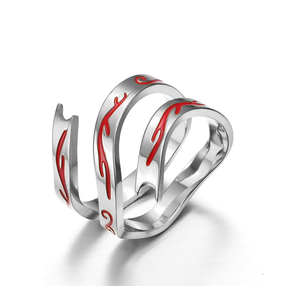 Nezha-Inspired Stainless Steel Ring