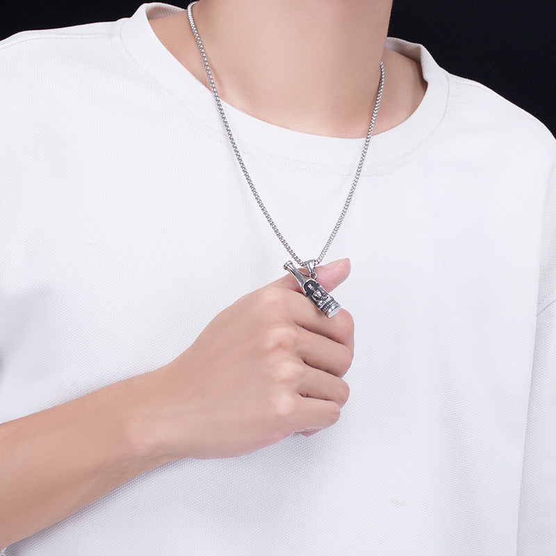 Steel Necklace – Vintage Men's Hip Hop Pendant