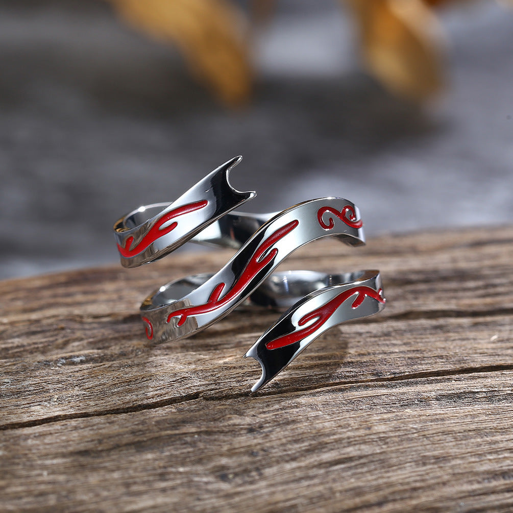 Nezha-Inspired Stainless Steel Ring