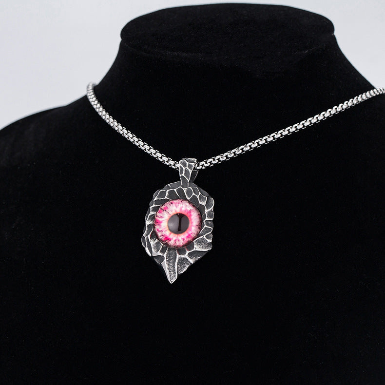Steel Necklace – Minimalist Devil's Eye Pendant