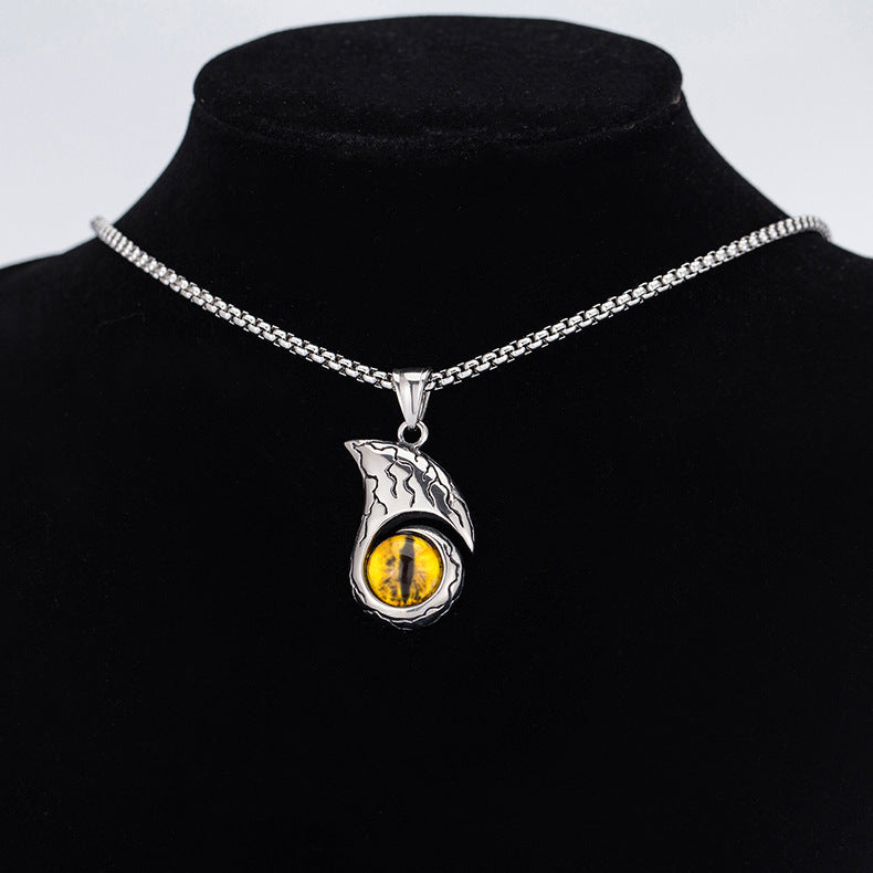 Steel Necklace – Minimalist Devil's Eye Pendant