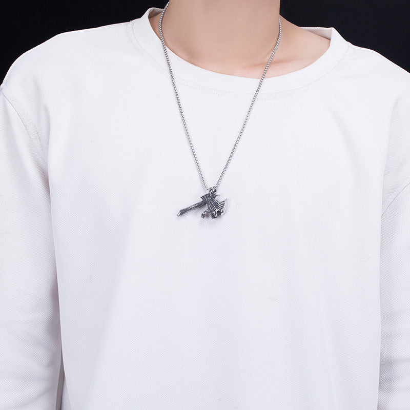 Steel Necklace – Vintage Men's Hip Hop Pendant