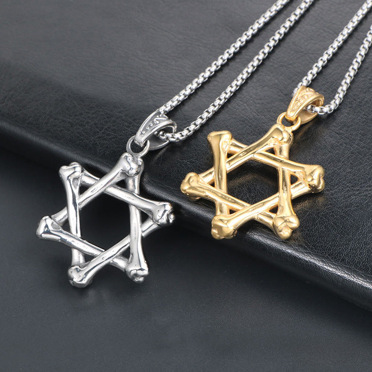 Stylish Hexagram Pendant Necklace for Men - Trendy Titanium Steel Accessory