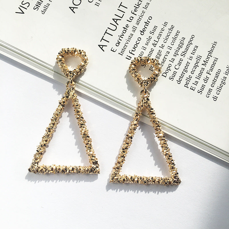 Planderful Collection: Vienna Verve Metal Geometric Earrings - European Style