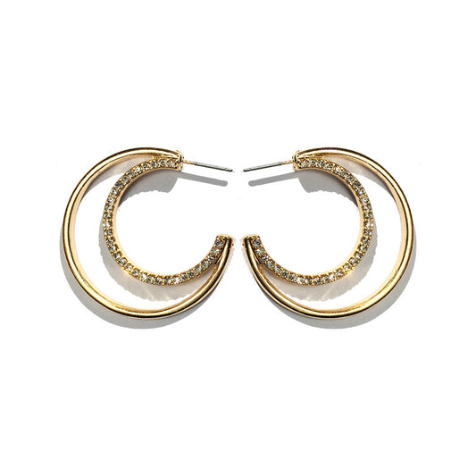 Wholesale Vienna Verve C-Shaped Earrings with Alloy and Metal Components