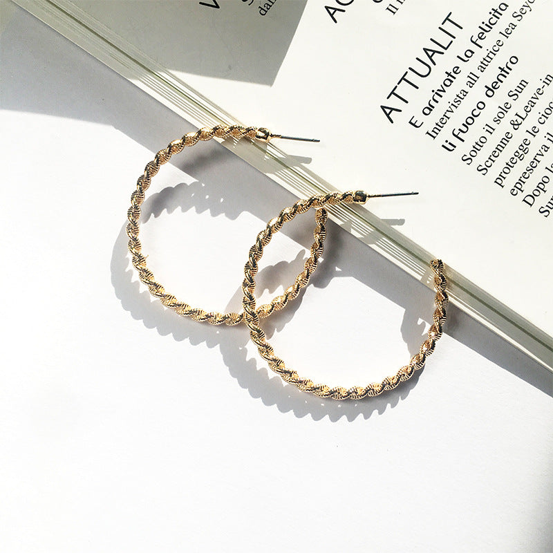 Elegant C-Shaped Alloy Earrings with Unique Design and Premium Quality Materials
