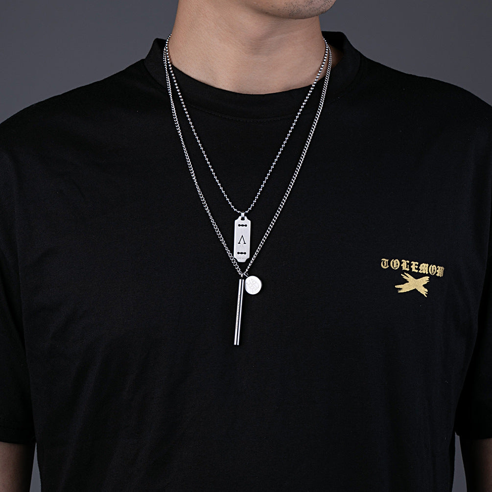 Taobao Tmall Ins Cold Harajuku Men's Necklace Pendant Set