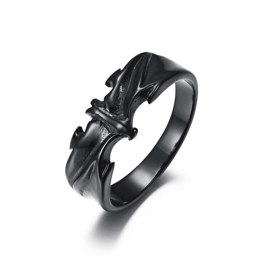 Planderful Gothic Bat Ring For Punk And Gothic Fans Steel Statement Jewelry Retro Style Unisex