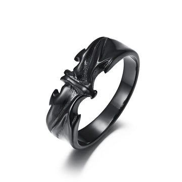 Planderful Gothic Bat Ring For Punk And Gothic Fans Steel Statement Jewelry Retro Style Unisex