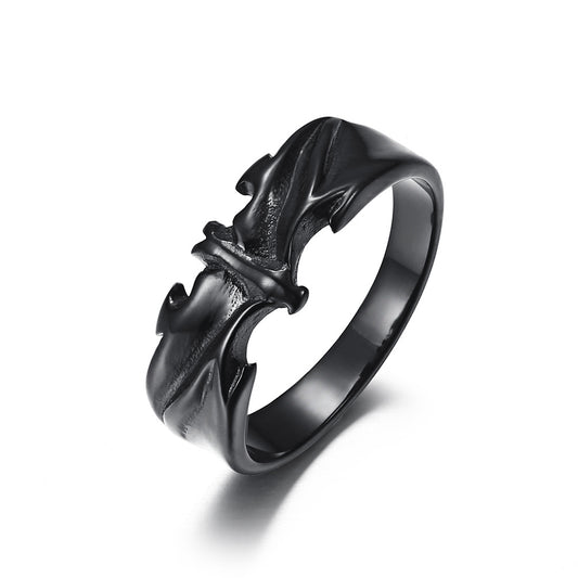 Planderful Gothic Bat Ring For Punk And Gothic Fans Steel Statement Jewelry Retro Style Unisex