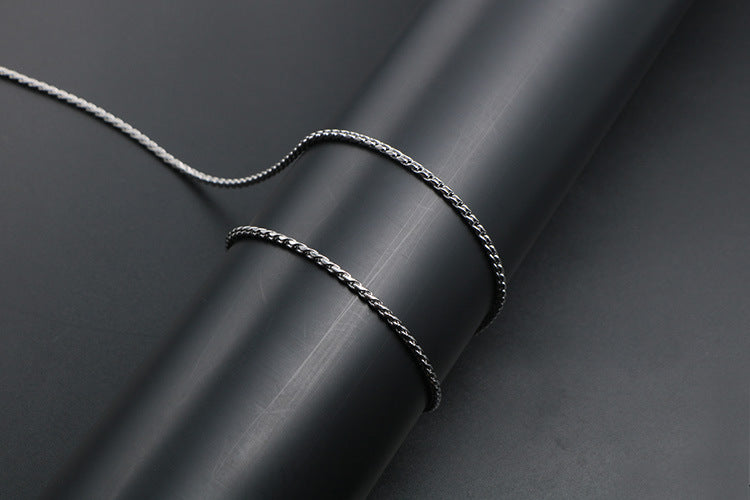 Men's Elegant Two-Strand Braided Titanium Steel Necklace
