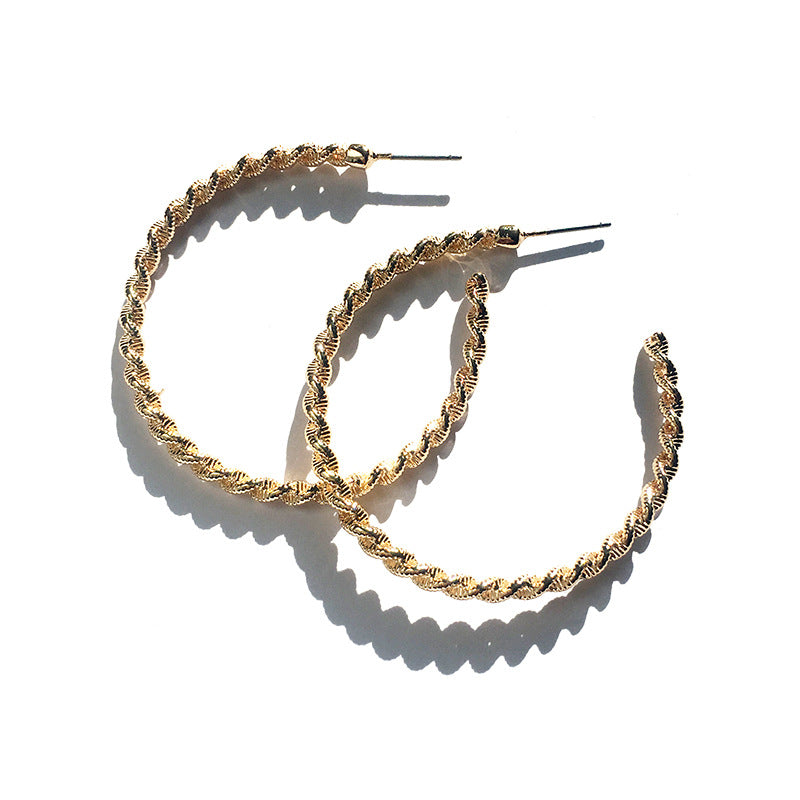 Elegant C-Shaped Alloy Earrings with Unique Design and Premium Quality Materials
