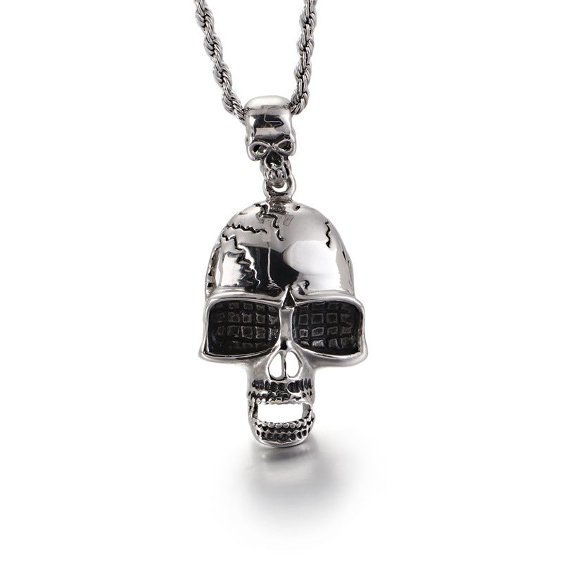 Trendy Men's Skull Pendant in Hip-Hop Style - European and American Titanium Steel Jewelry