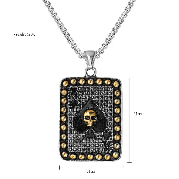 Planderful Skull Pendant Necklace Stainless Steel For Men Unisex Durable Bold Statement